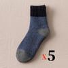 5Pairs/Lot Winter Warm Men's Woman Socks Super Thick Wool Solid Socks Merino Wool  Keep Warm Cold Resistant Snow Socks EU38-46