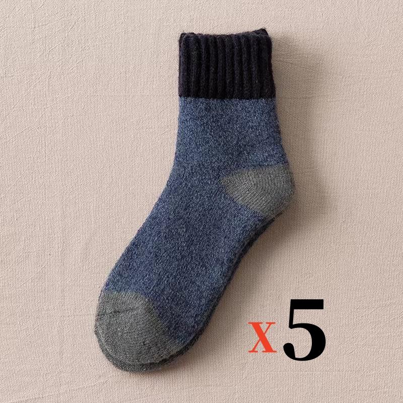 5Pairs/Lot Winter Warm Men's Woman Socks Super Thick Wool Solid Socks Merino Wool  Keep Warm Cold Resistant Snow Socks EU38-46