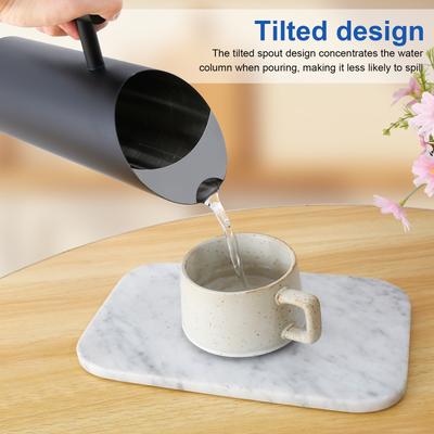 Multifunctional Coffee Jug 1.5/2L Stainless Steel Water Jug Large Capacity Straight Cold Kettle Splash Proof Black/gold Pitcher