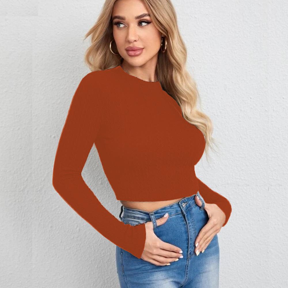 

Autumn and Winter Latest Tops Knitted Sweaters Slim-fitting Sexy Womens Clothing L коричневий