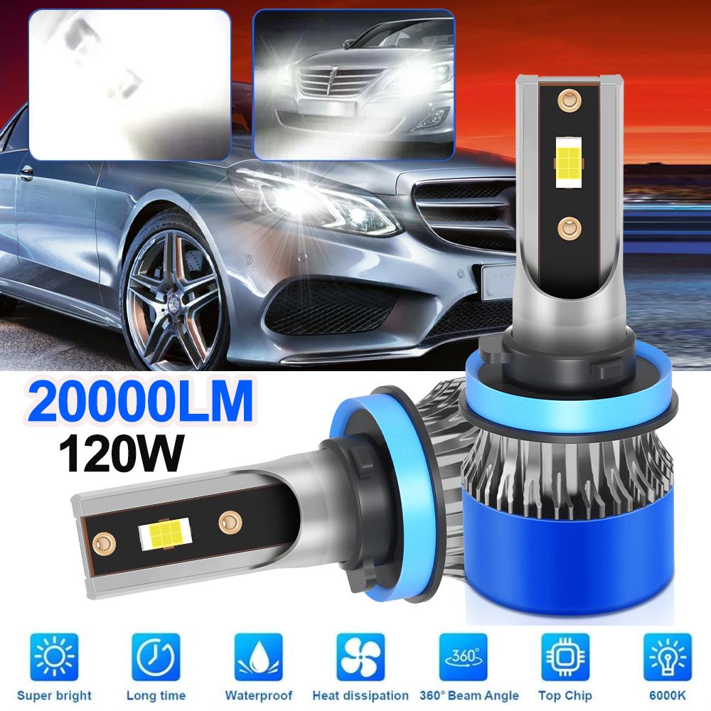 Car LED Headlamp Auto Light Bulbs 20000LM High Lumens Canbus Error Free H8 H9 H11 With High Quality 3570 CSP Cooling Fan