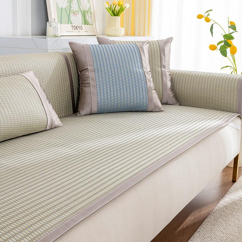 Letní podložka Pohovka Polštář Chladící podložka na léto Letní Polštář Ledová Hedvábná Ratanová podložka Polštářek na sedák Protiskluzový potah na pohovku