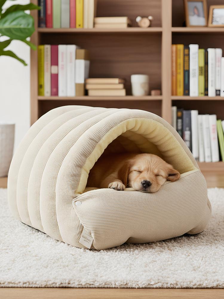 Katzenbett mit abnehmbarem Kissen Warme Höhle Nest Haustierzelt für Kätzchen und kleine Haustiere im Innenbereich