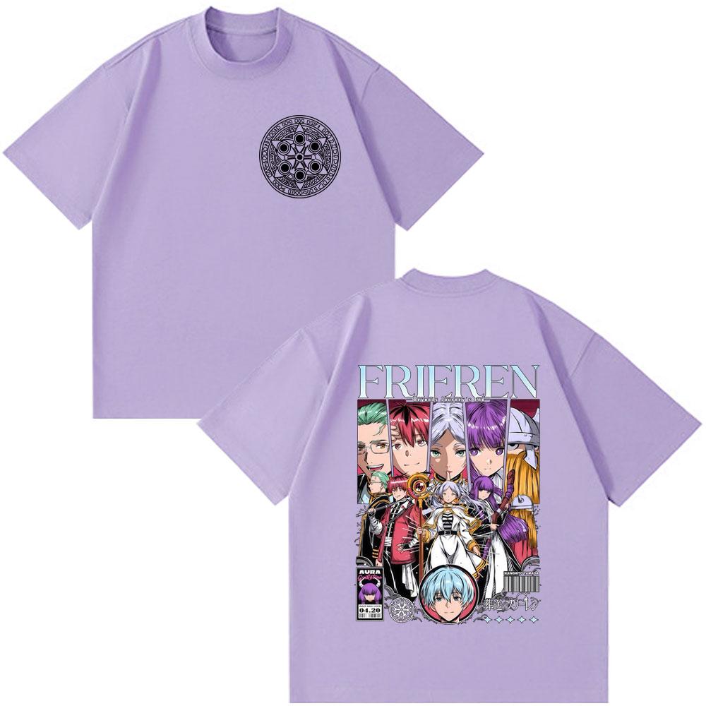 Anime Frieren: Beyond Journey's End T-shirt Unisex Women Fashion Harajuku Tees Cotton Tops Casual Oversized TShirt Summer Clothing