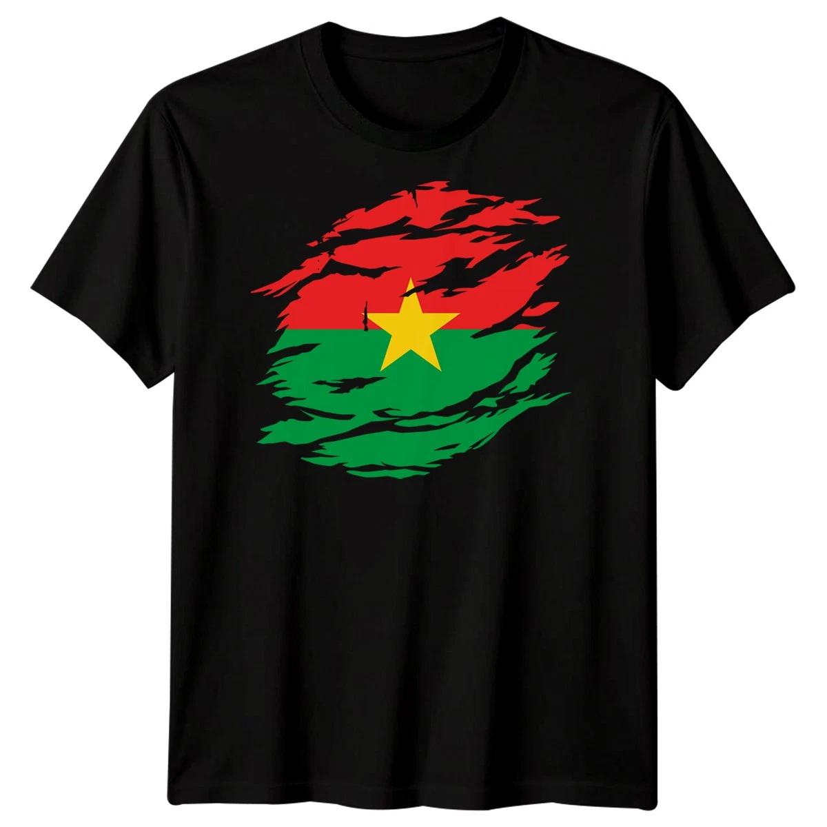Burkina Faso Flag Distressed Travel Mens T-Shirt S
