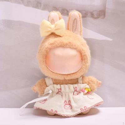 Doll Clothes for 15cm Plush Cartoon Bunny Dress Yellow Hair Accessory Costumes Photo Props
