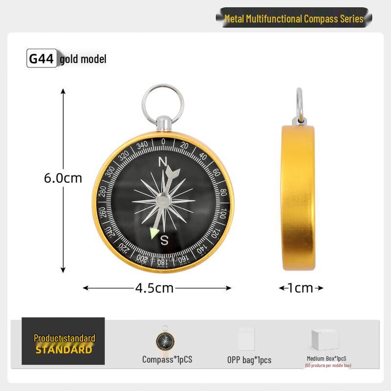 MR MOOSE Luminous Aluminum Keychain Compass