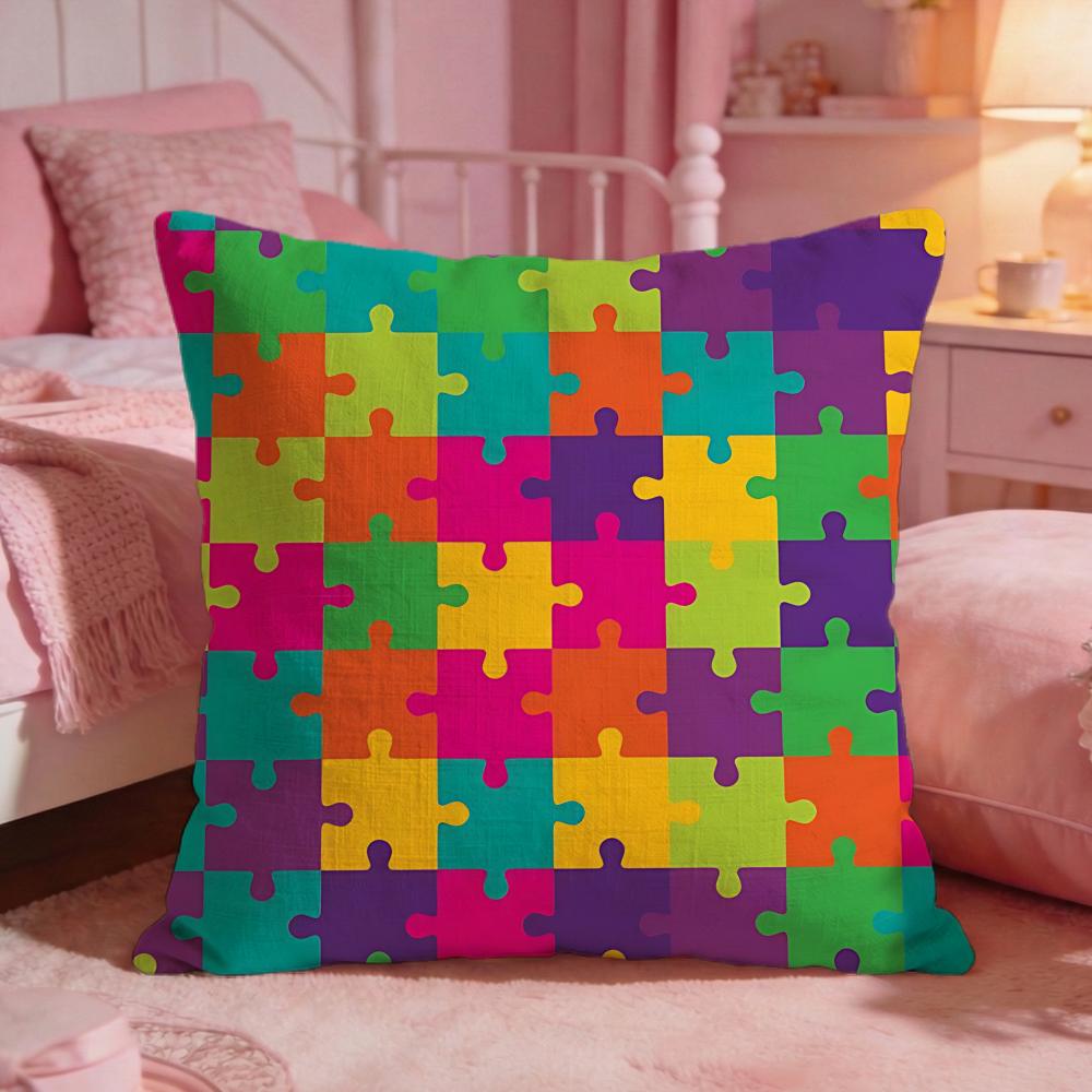 DecorPuzzleS Cushion Cover Premium Comfort Reversible Pillow Cove Two in One Design for Any Room Car Interior