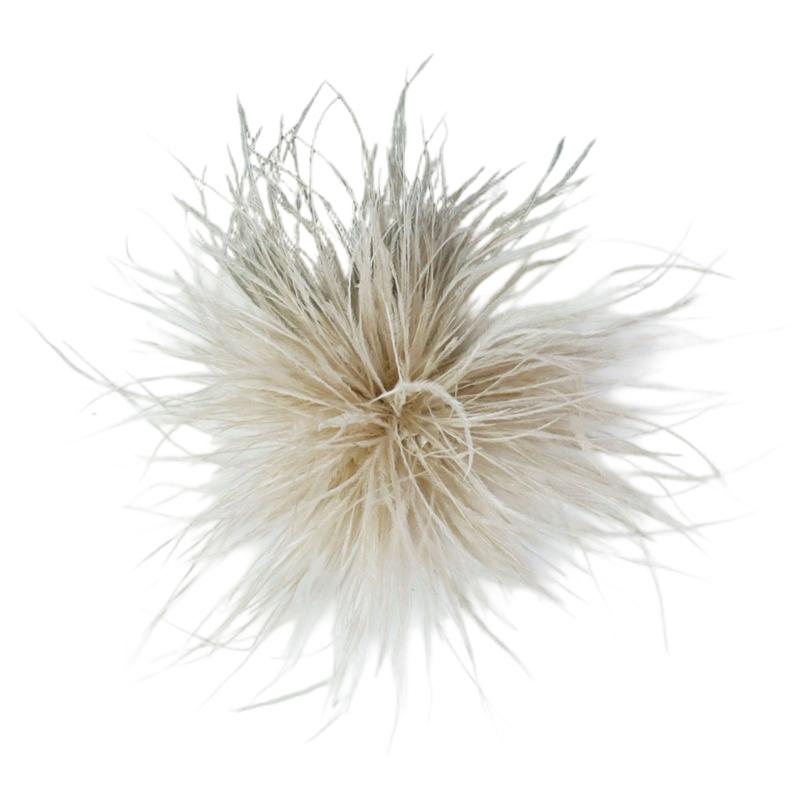 Handcrafted Natural Feather Flower Brooch, Full Radiating Design Badge with Pin Back and Hair Clip for Outfit Styling