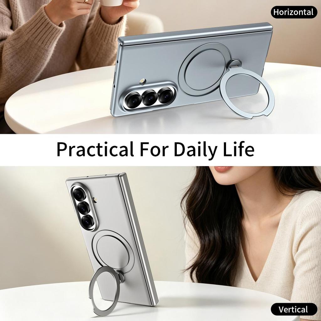 For Samsung Galaxy Z Fold8 Wide /Ultra /Z Fold7 6 5 4 Fashion Premium Skin Feel Shockproof Case Hinge protection Shell Phone Back Cover Ring Stand