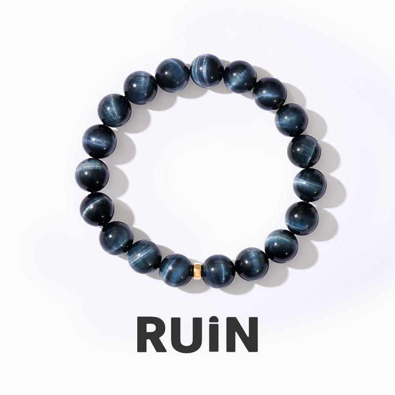 

Браслет из 18-каратного золота с натуральным синим тигровым глазом, мужской браслет со знаком зодиака, юбилейный браслет года, минималистичное оригинальное нишевое украшение для парня 8mm applicable hand circumference 17-18cm