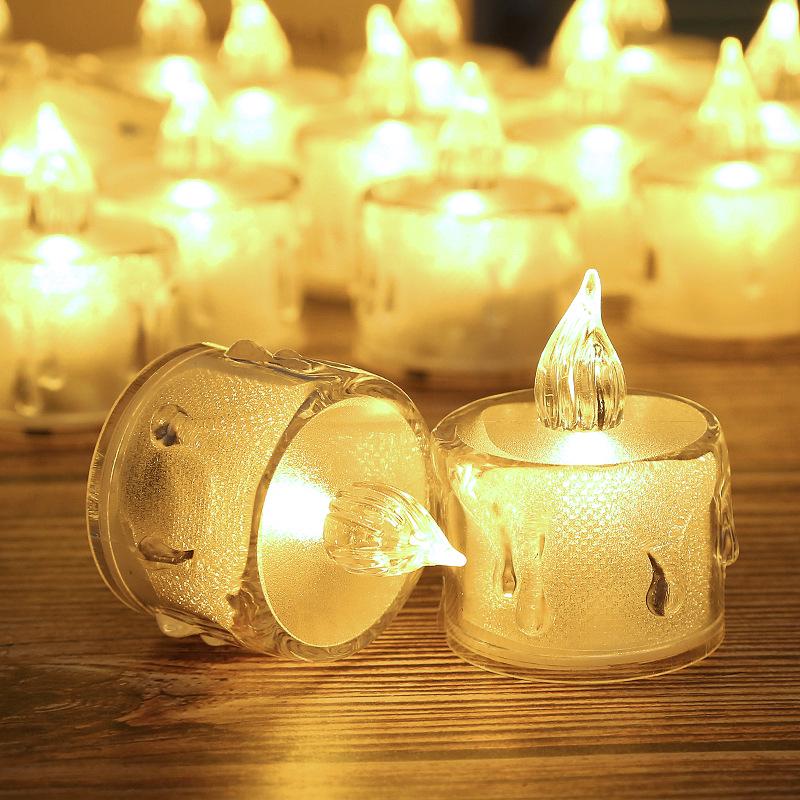 Korean Style LED Smokeless Tea Light Candle - Transparent, Luminous, Girl-Heart Design
