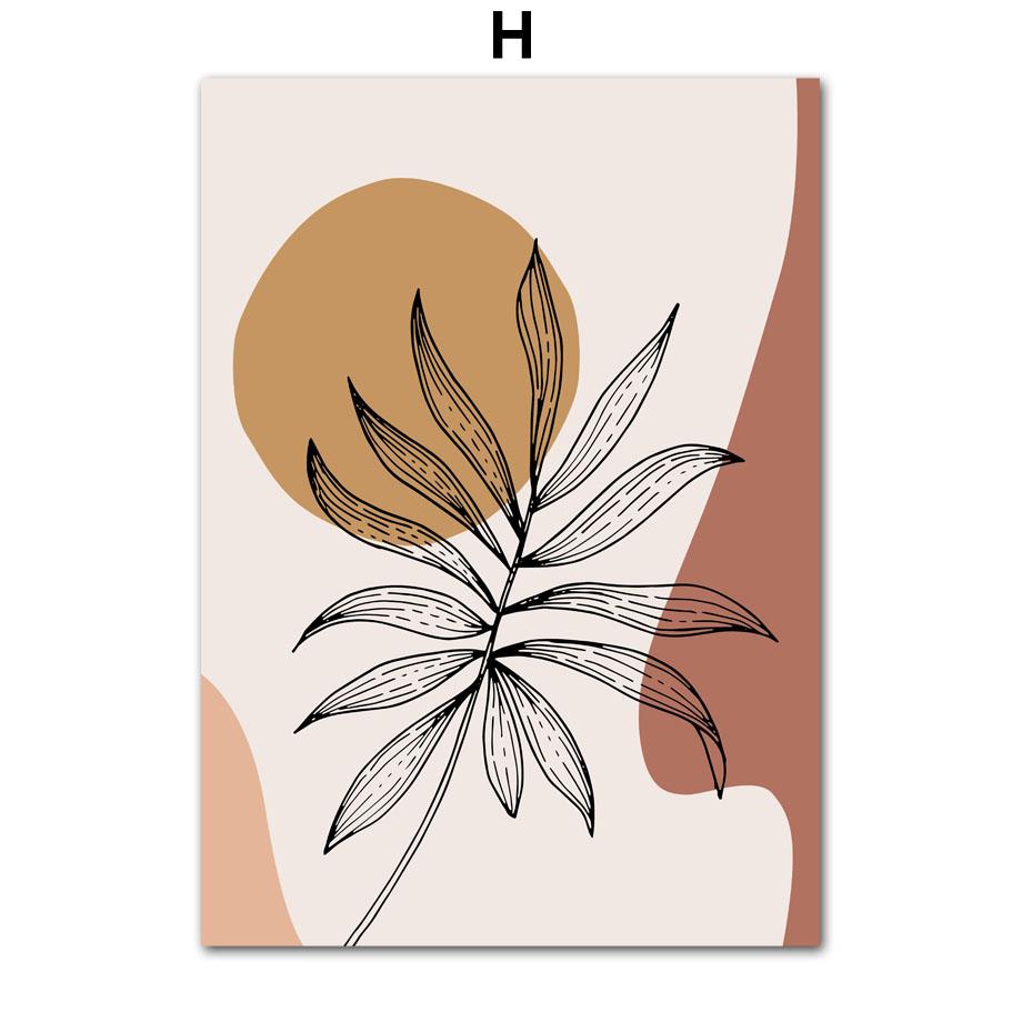 

Бохо геометрические радужные листья винтажные постеры и принты холст картины скандинавские настенные картины для гостиной домашний декор 21X30cm No Frame