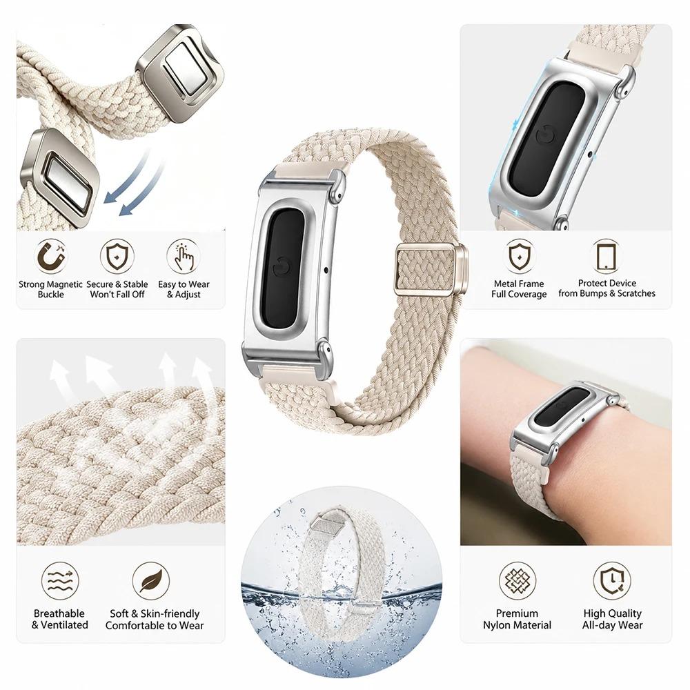 Nylon-Armband für Google Fitbit Air Band Fitness-Tracker Austauschbares Armband Verstellbares Magnetarmband Für Google Fitbit Air Armband