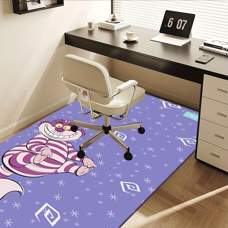 Office Rug Cheshire Cat, Wonderland theme 3D Printed Anti-Slip Rug-Machine Washable for Living Room