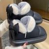 Bow Knot Short Ankle Snow Boots Women Winter Plush And Thick Insulation Waterproof Cotton Household Shoes Home Slipper Women