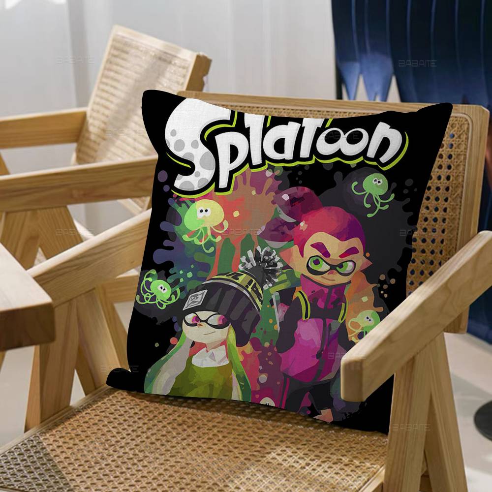 

Классическая игра S-Splatoones Персонализированная наволочка для подушки Детская спальня Декор для бурной вечеринки Наволочка Подарок на детский день рождения или душ 12x12Inch