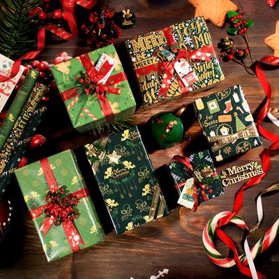 50*70cm Weihnachtspapier Geschenkpapier Lebkuchen Frohe Weihnachten Weihnachtsbaum Muster Blumenstrauß Verpackung Dekorpapier