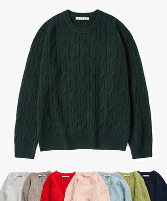 SUARE [Renewal] Cable Round Knit - 9 Colors