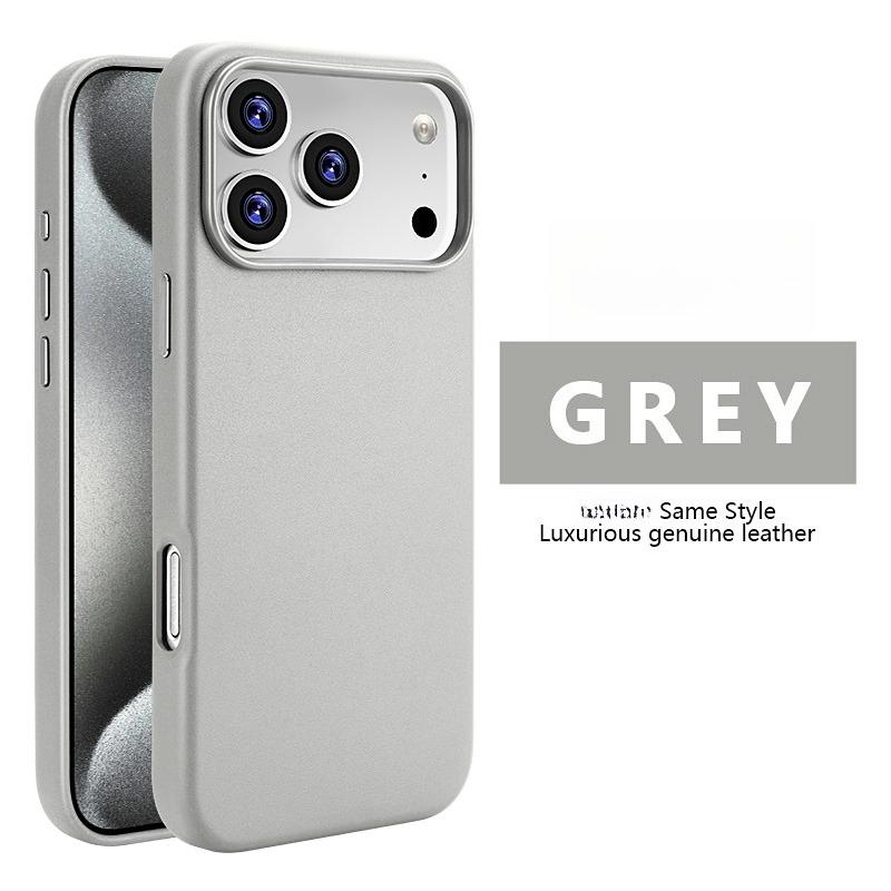 IPhone 16 Pro Max 17 Air 15 Plus 14 13 12 Promax High End Strong Magnetic Wireless Charging CoverGenuine Leather Phone Case