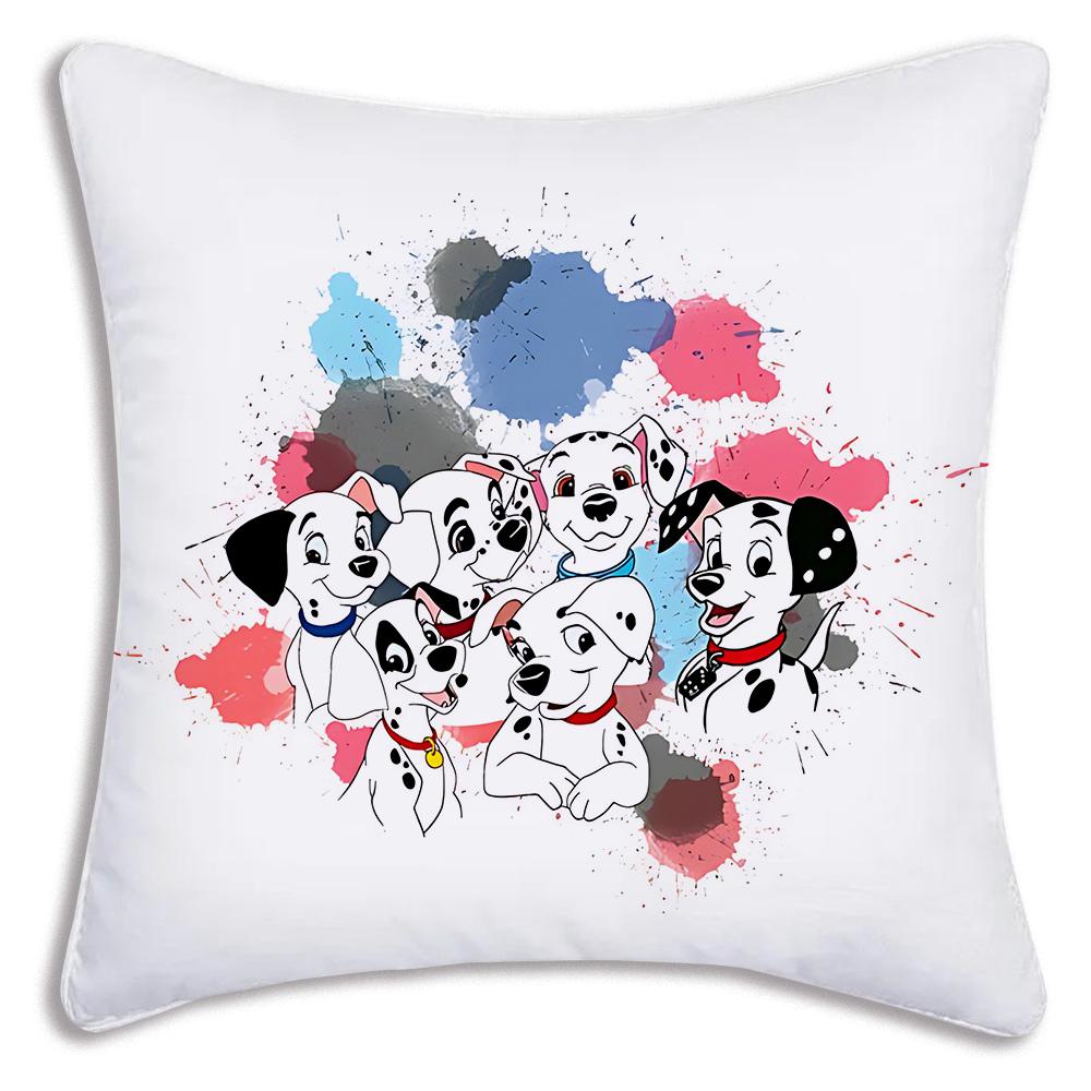 Federe Cuscino Cento e Uno Dalmata Cartone Animato Divano Decorativo Casa Stampa Double-sided Peluche Corto Carino Federa Cuscino