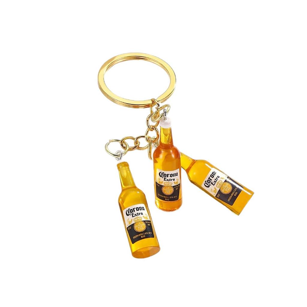 Mini Wine Bottle Keychain 3D Resin Bottle Bag Pendant Beer Bottle Charm Couple Family Keychain Pendant
