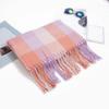 Soft Classic Plaid Scarf Cold-proof Long Neckscarf with Tassel Large Knitted Wool Shawl  Winter