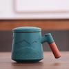 Gradient Ceramic Filter Mug with Wooden Handle
