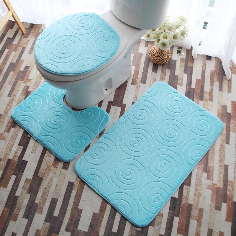 Ensemble de 3 pièces Tapis de bain pour la maison et la salle de bain Tapis de toilette Tapis de bain antidérapant Tapis de salle de bain Ensemble de tapis de douche Couvercle de toilette Tapis de sol