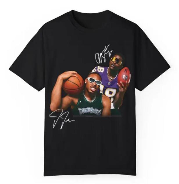 Vintage Anthony Edwards and Justin Jefferson unisex T-shirt XL