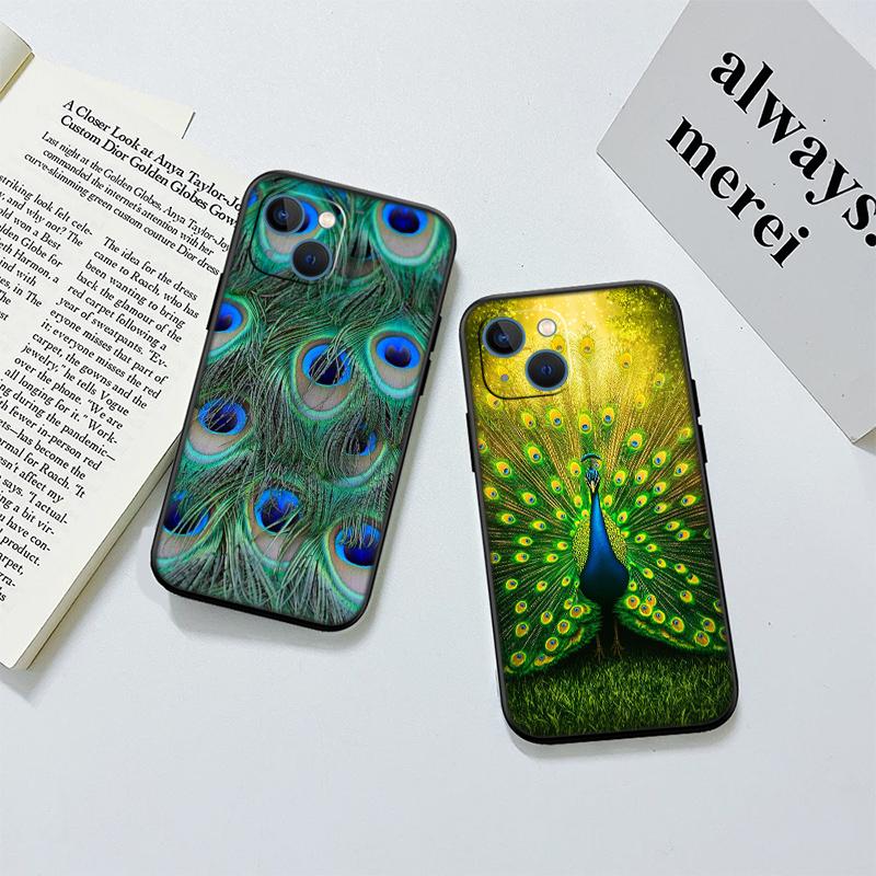 RP55 Pfauenfeder Handyhülle für Samsung Galaxy M06 M15 M16 M35 M55 M56 A36 A42 A50 A50S A51 A52 A32 A33 A05 A05S A06 A16 A20