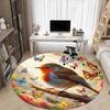 1PC Butterfly Bird Office Round Area Rug, Mat Suitable For Office, Under Office Chairs Bedroom Living Room Home Decor, Room Deco