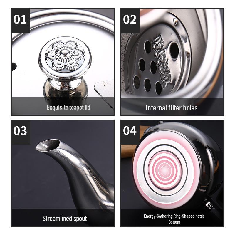 İndüksiyon Ocaklar İçin Büyük Kapasiteli Kalınlaştırılmış Paslanmaz Çelik Çaydanlık