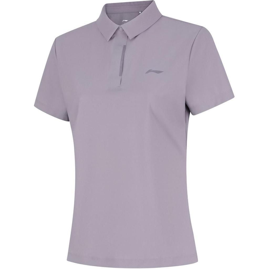 Li Ning Group Purchase Series Solid Color Comfortable Breathable Versatile Casual Short Sleeve Polo Shirt Women tops Luo-Dian-Purple APLU768-4