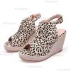 Sexy Leopard High Heel Sandals Women 2025 Summer Bohemia Buckle Chunky Platform WedgeSandals Beach Shoes Sandalias Mujer