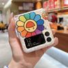 Koreanischen Stil Nette Cartoon Lächeln Sonne Blume Blue Ray Telefon Fall Für Samsung Galaxy Z Flip 3 5g Harte PC Zurück Abdeckung