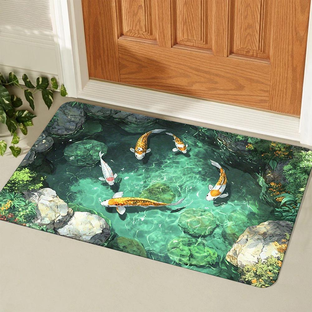 40x60cm 3D Visual Diatom Mud Floor Mat Stain Resistant Easy Maintenance Absorbent Non-Slip Foot Pad for Bathroom Or Door