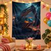 Polyester Wall Tapestry with Komatsu Design, Decorative Hanging for Bedroom Living Room Dorm