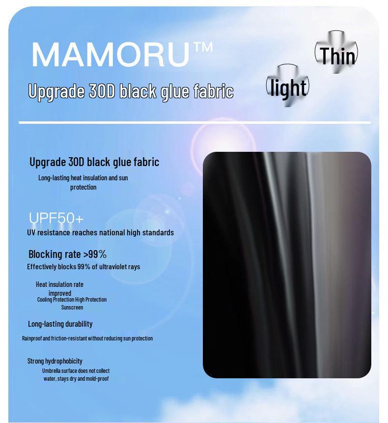 Mamoru Sunflower Ultralight Compact Sun & Rain Umbrella - Portable Sunscreen Parasol