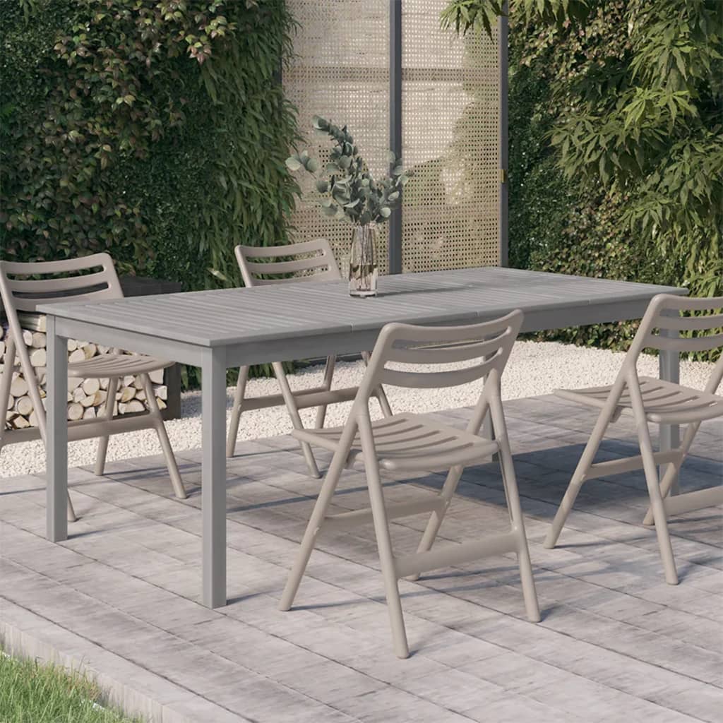 Garden Table Gray 200 x 100 x 75 cm Solid Acacia Wood