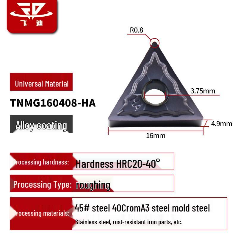 Dreieckiger Hartmetall-CNC-Drehmeißel für Edelstahl - TNMG1604/08/12