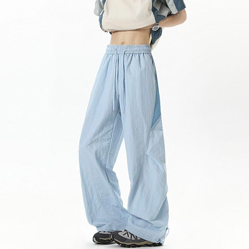 Loose drape dopamine tooling casual pants men's trendy new design versatile elastic waist splicing trousers