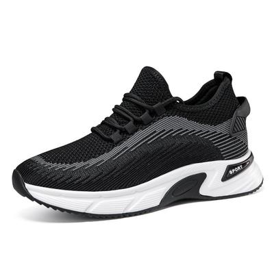 Men's Shoes Inner Height Increase Fly-woven Running Shoes Platform Muffin Mesh Surface Sports Shoes Spring and Summer Fashion, Light and Breathable