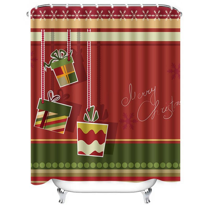 Ihre bezaubernde Weihnachts-Duschvorhang Festliche Feiertags-Badezimmerdekoration Wasserdichter Stoff Weihnachtsmuster Heimdeko Moderner Stil