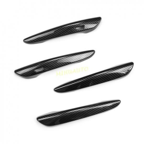 For -2024 Mazda CX-30 DM Carbon Fiber Car Door Handle Cover & Cup Bowl Trims