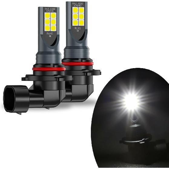 Pack-2 Car H8/H11 LED Fog Light Bulb, 1500LM 3030-12SMD 360 Degree Lighting High Brightness Tail Light, 50000H 6000K Stable Light Source Reversing 2 PCS