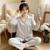 Japanese cute cartoon pajamas women's spring and autumn imitation cotton long-sleeved soft girl casual loungewear suit can be worn outside