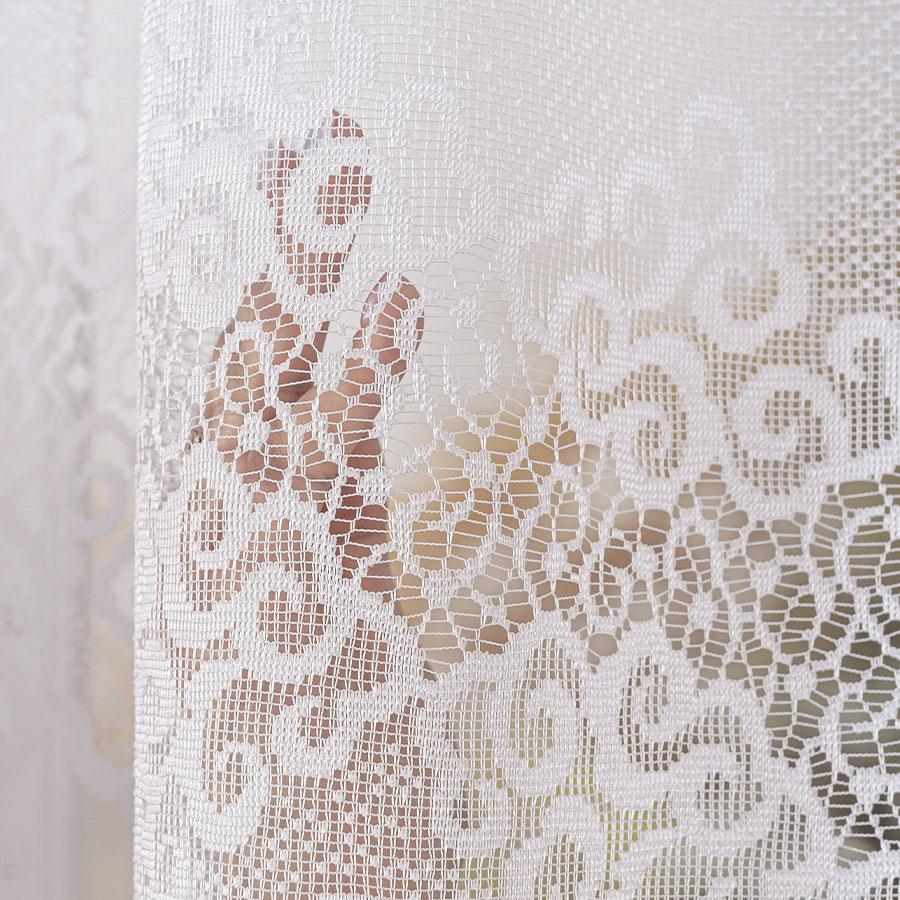 MODESTA - Ready-made Jacquard Curtain with a Straight Hem - 400x160 Cm - White
