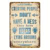 Creatives Quote Metal Sign - Yellow Tinplate Metal Painting Art Wall Art Deco Office, Home, Farmhouse, Bathroom, Bar