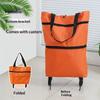 2 In 1 Foldable Portable Rolling Shopping Cart Waterproof Trolley With Wheels Waterproof Shopping Bag Trolley For Shopping